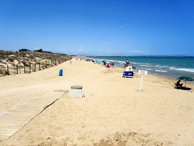 Overview of the beaches of Guardamar del Segura