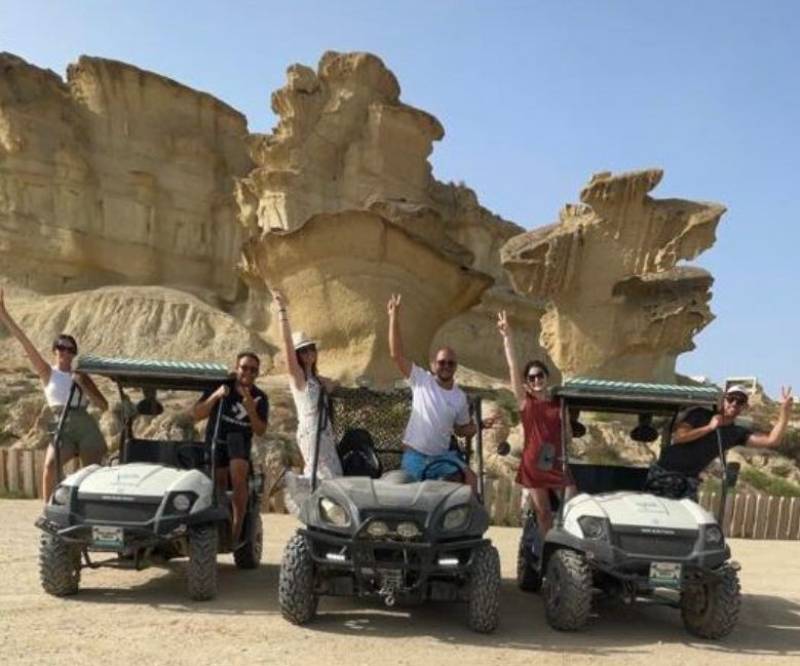 Did you know you can take a buggy ride to discover the beautiful Bolnuevo coves of Mazarrón?