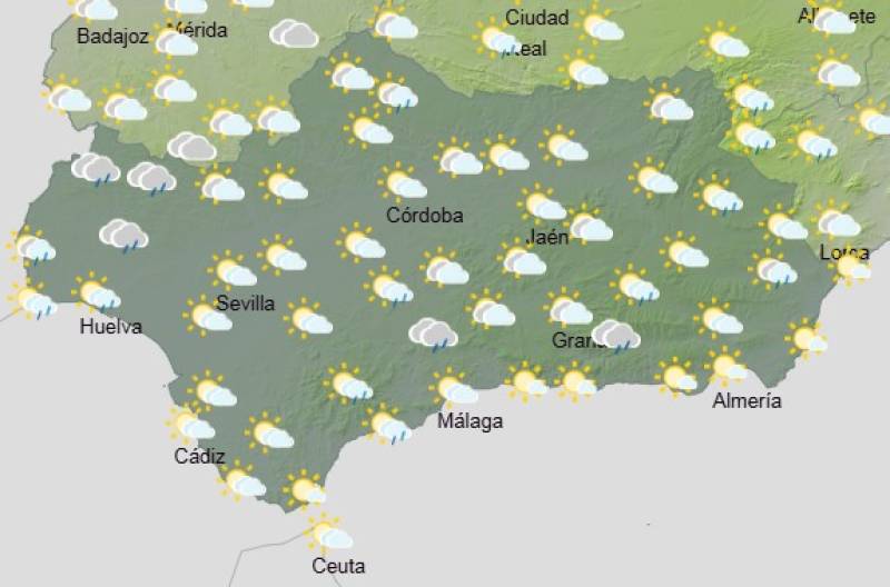 Andalucía weekend weather forecast May 8-11: Thunderstorms in the east and brighter skies in the west