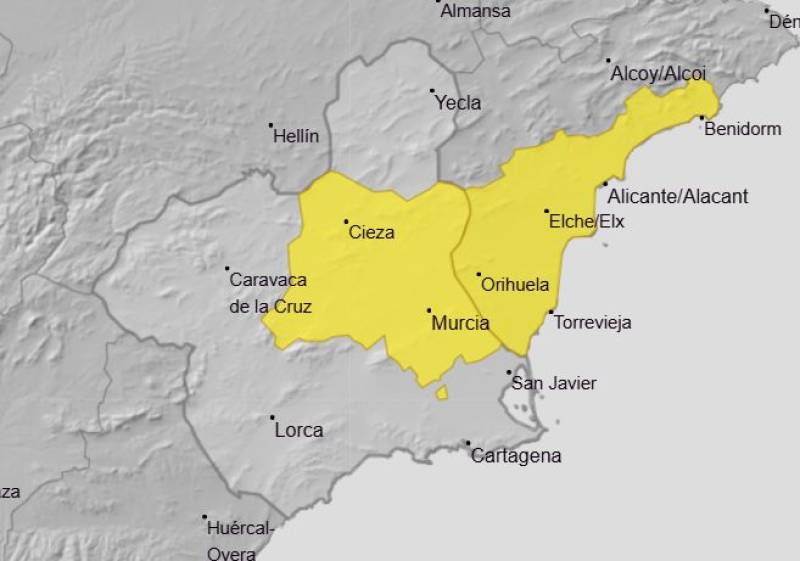 This is when the rain is forecast this week: Murcia weather July 21-24