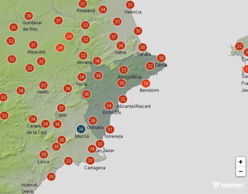 Scorching start before cooling clouds: Alicante weather forecast July 21-24