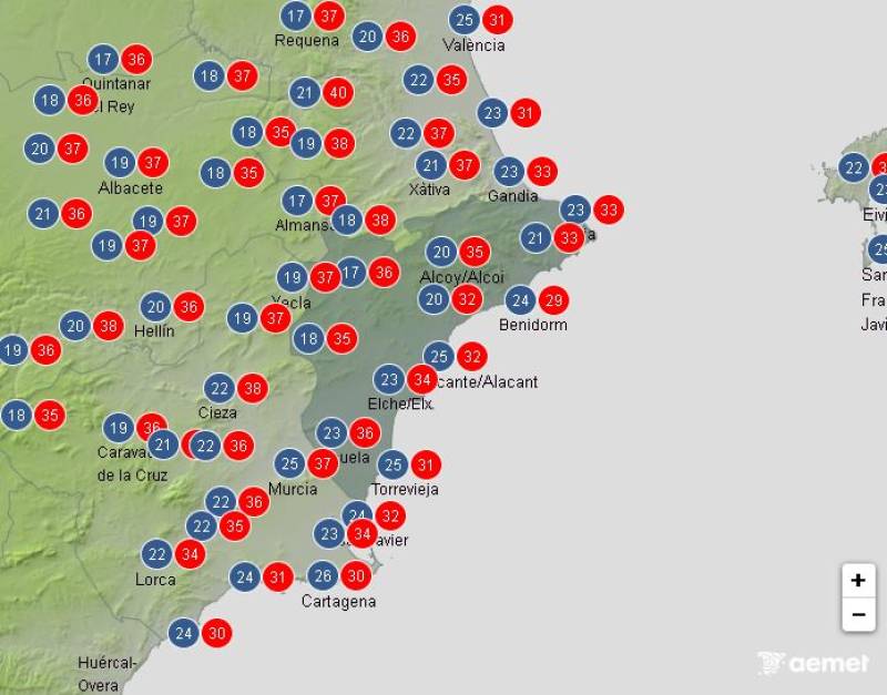 Scorching start before cooling clouds: Alicante weather forecast July 21-24