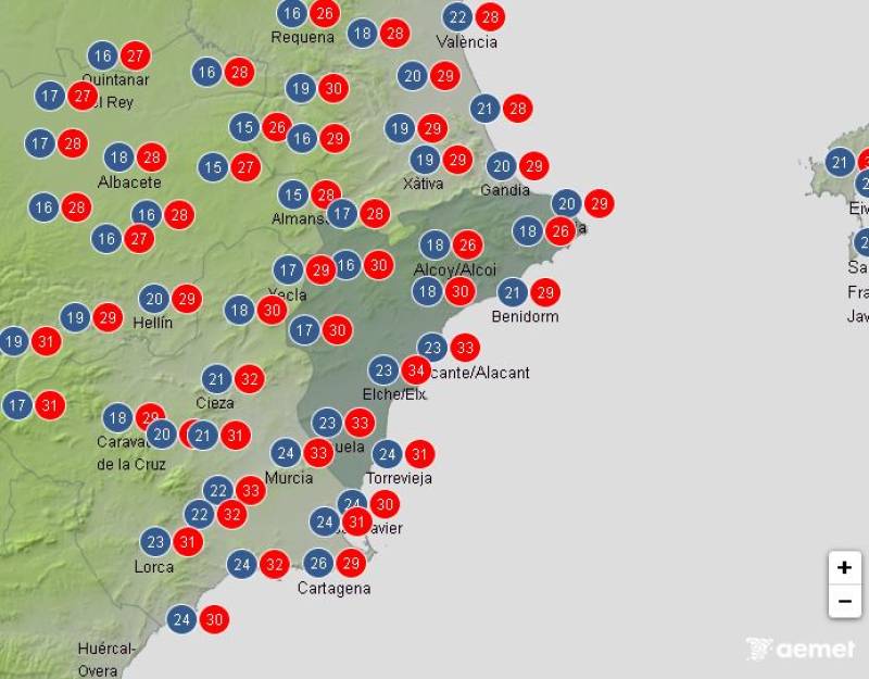 Scorching start before cooling clouds: Alicante weather forecast July 21-24