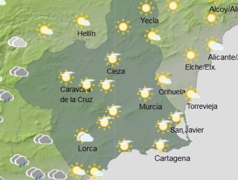 Bright skies and breezy days: Murcia weekly weather forecast November 17-20