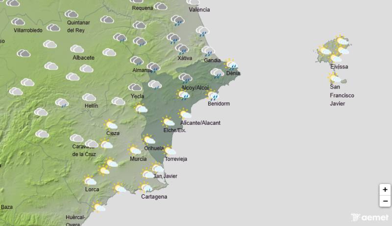 Storms and yellow warning issued: Alicante weather forecast December 15-18