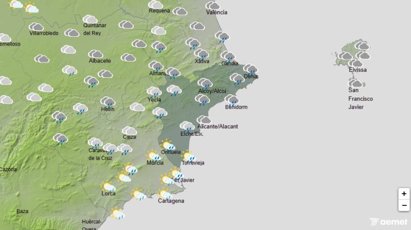 Rainy start to the week before warmer weather returns: Alicante weather forecast March 9-12
