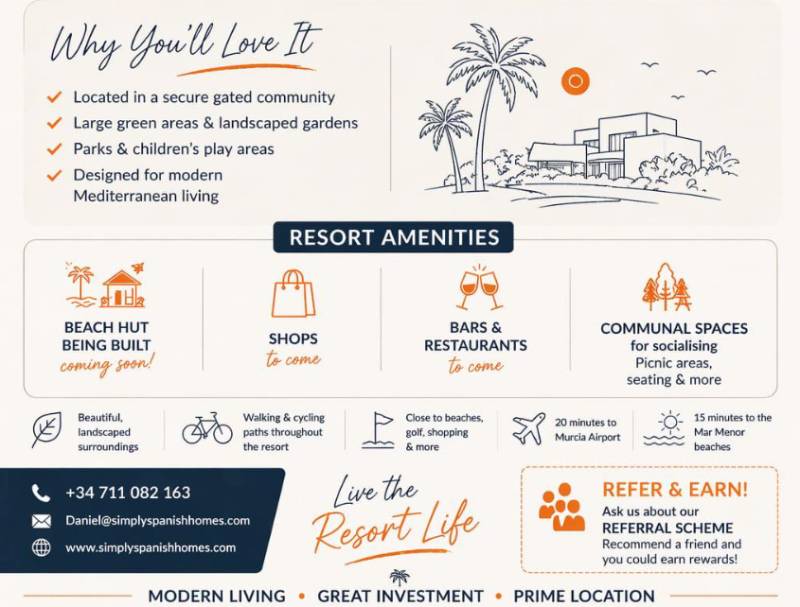 Modern 2-bed villa at the El Alba Resort, Torre Pacheco with Simply Spanish Homes for just €314,500