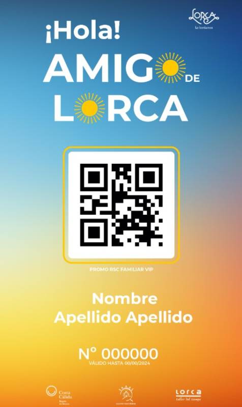 The Amigo de Lorca tourism discount card