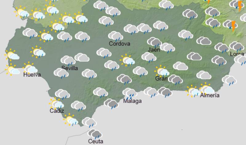 Andalucía weekend weather forecast April 30-May 3: Showers, storms and a cooler feel
