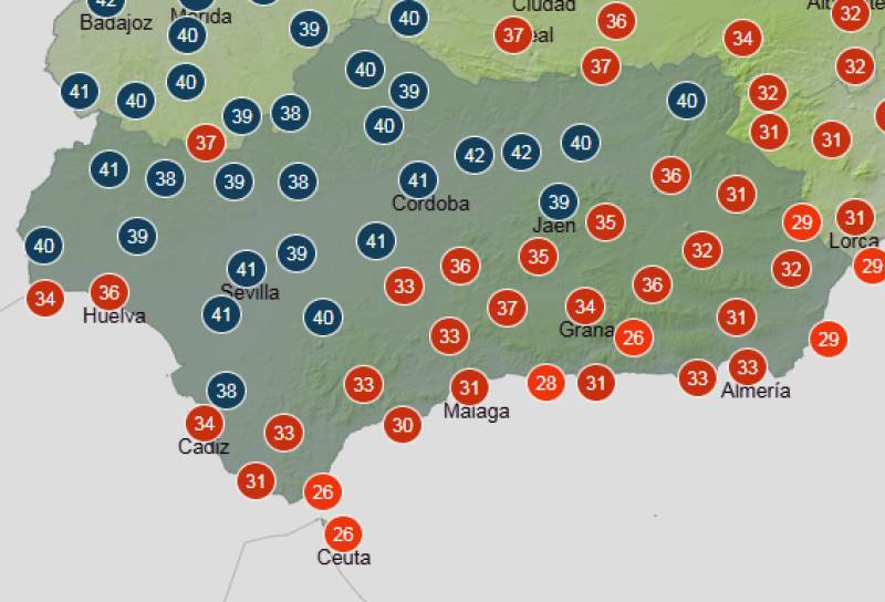 Andalucía weekend weather forecast July 2-5: Intense heat and strong winds continue