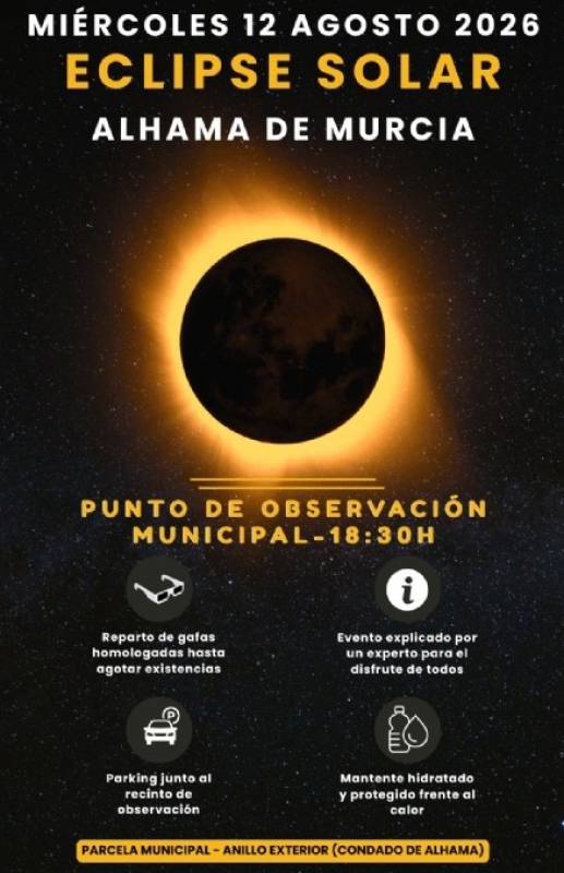 August 12 See the solar eclipse in Condado de Alhama