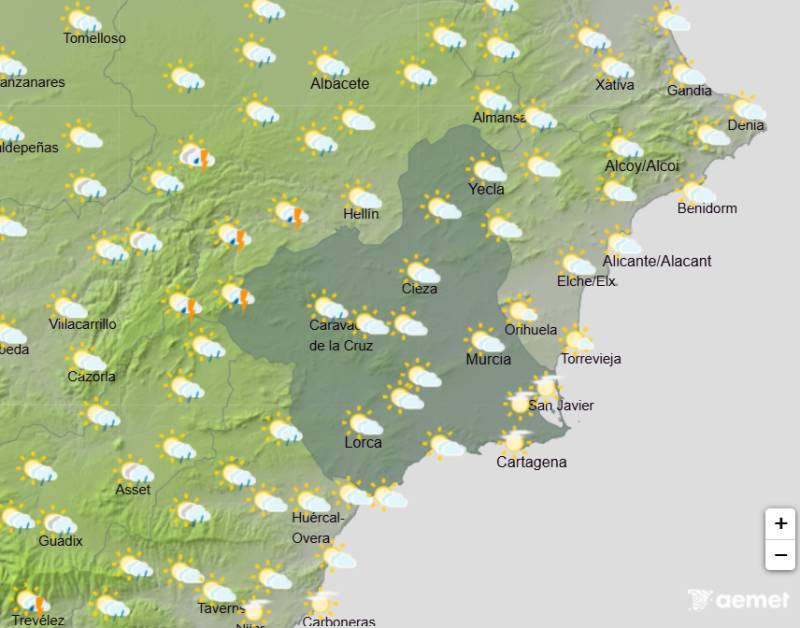 Thunderstorms, hail and 40ºC heat: Murcia's weekend weather forecast August 13-16