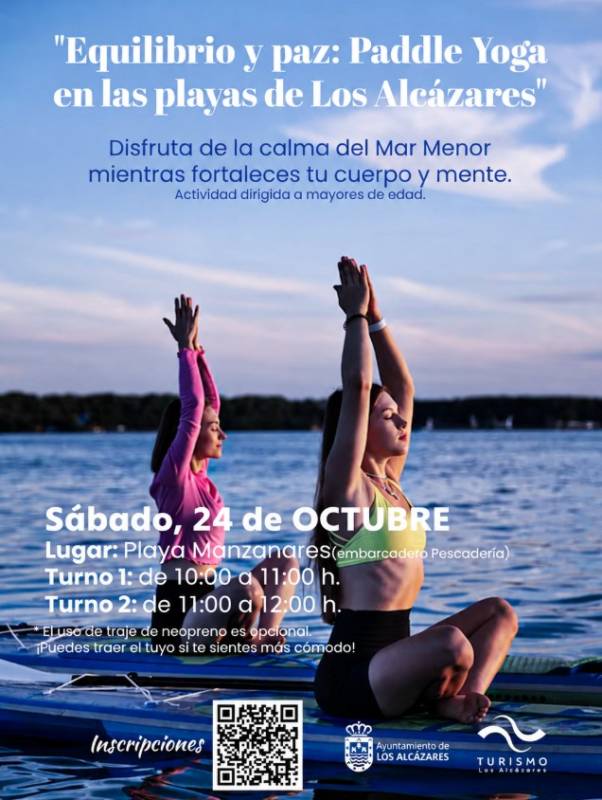 October 24 Free paddle yoga session in Los Alcázares